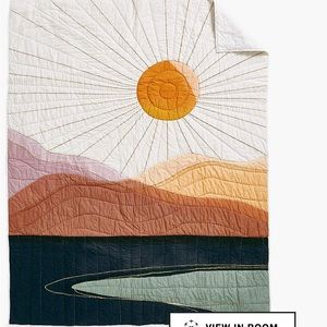 Crate & Barrel Peruvian Organic Cotton Sunrise Kids Twin Quilt AND pillowcase